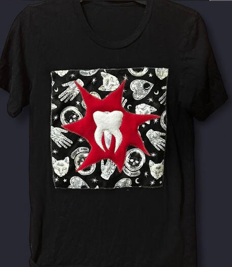 tooth tee / fabric work
