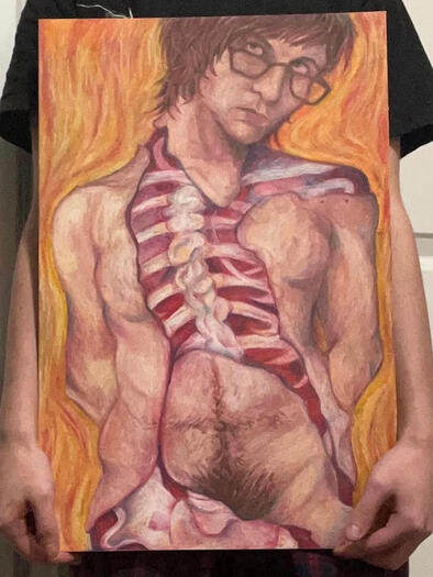 self portrait / oil pastel