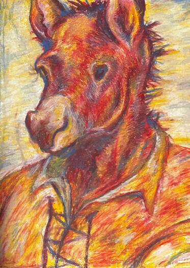 nicholas bottom, shakespeare / oil pastel